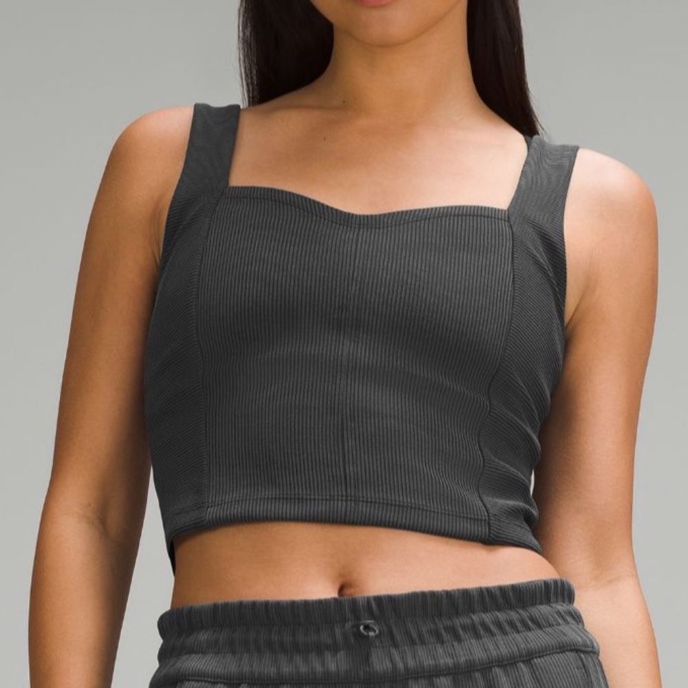ribbed softstreme sweetheart tank black size s
